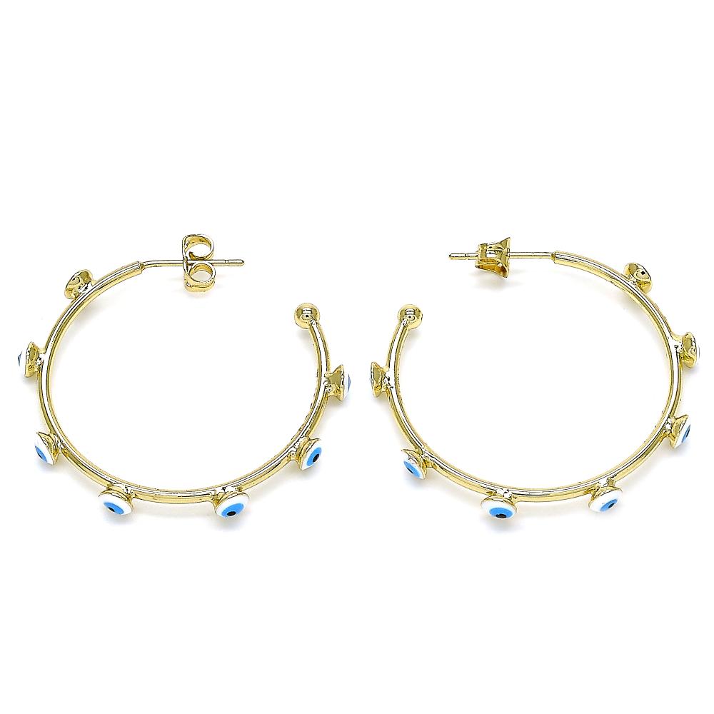 Set of chunky textured gold hoop earrings, ideal for bold and fashion-forward styling.
