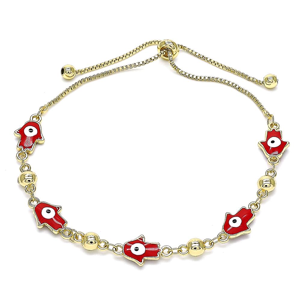 Beaded bracelet featuring alternating pastel and gold beads for a cheerful, feminine accessory.