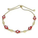 Beaded bracelet featuring alternating pastel and gold beads for a cheerful, feminine accessory.