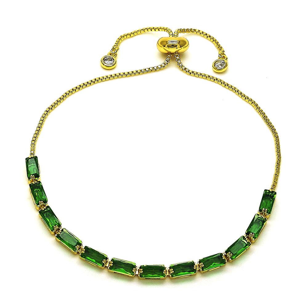 Fresh and earthy green beaded bracelet with shiny gold hardware, perfect for boho-inspired looks.