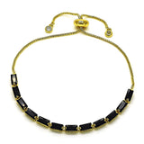 Sleek bracelet with alternating black stones offering a modern and edgy look.