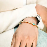 Gold Filled Bead Bracelet Evil Eye