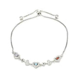 ColorfulHeartSilverAdjustableBoloBracelet.jpg: Adjustable sterling silver bolo bracelet with a minimalist style