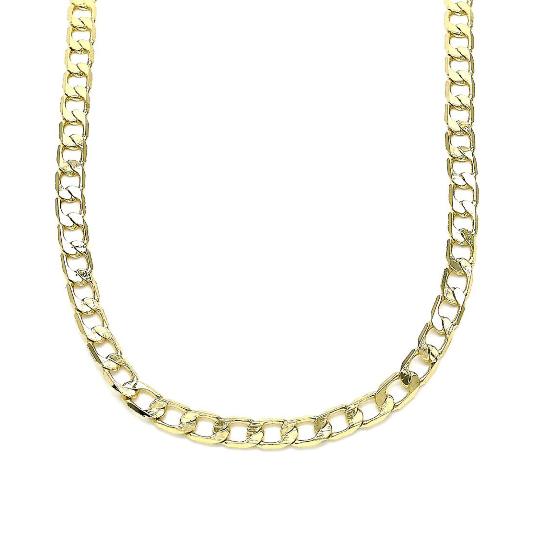 GoldFilledCurbchain.jpg: Jewelry piece on a clean white background