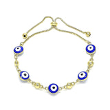 GoldFilledEvilEyeBoloBracelet on white background