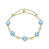 GoldFilledEvilEyeBoloBracelet on white background