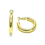 GoldFilledCZHuggieHoops.jpg: Gold-filled huggie hoop earrings with a polished finish