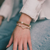 Gold Filled Pearl and Bead Stretch Bracelet