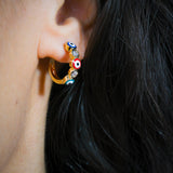 Gold Filled Evil Eye Hoop Earrings