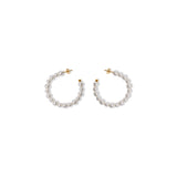 PearYellowGoldHoopEarring.jpg: Gold-filled huggie hoop earrings with a polished finish