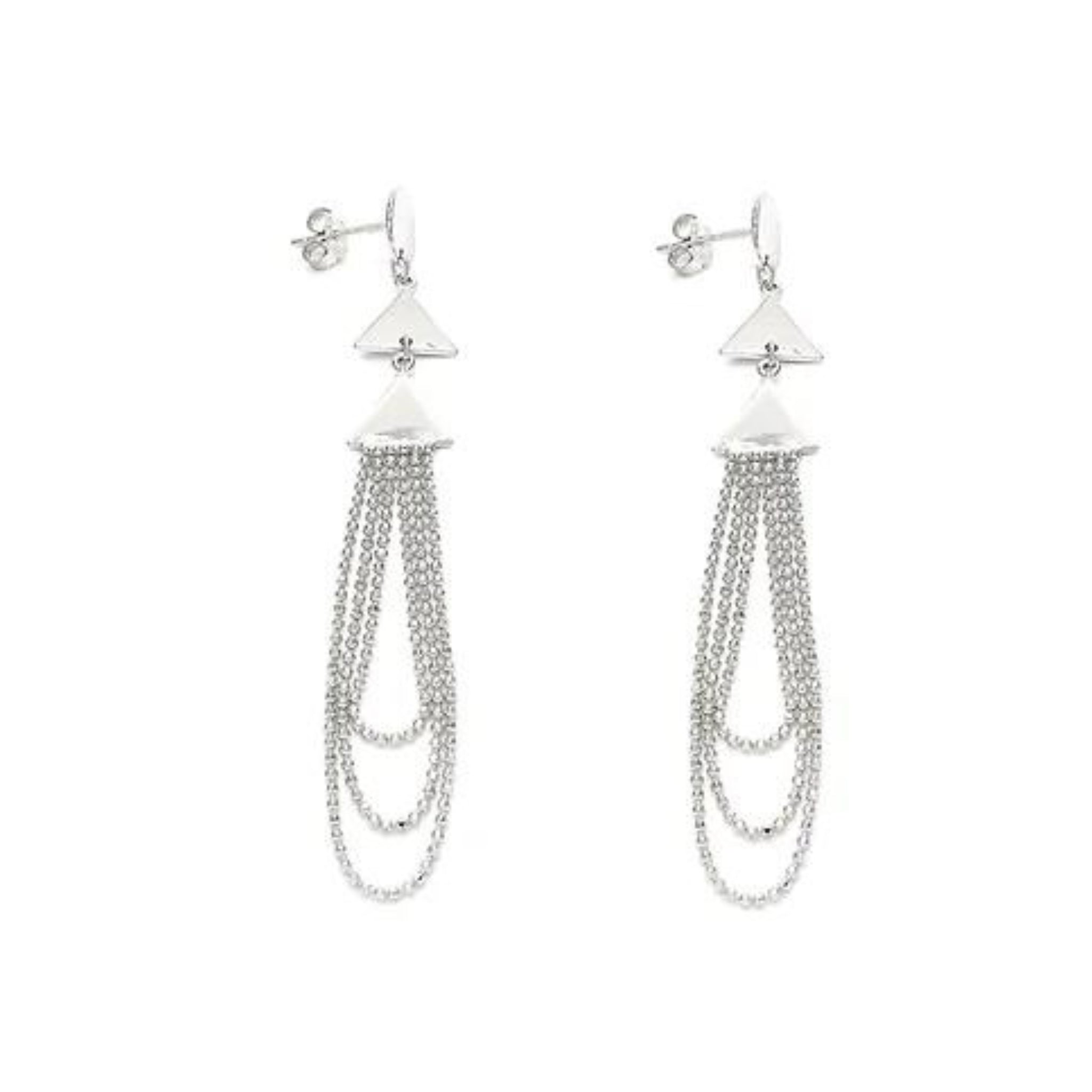 TriangleSterlingSilverHangingEarrings.jpg: Modern triangle-shaped sterling silver hanging earrings