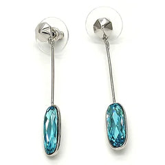 stud earrings with dangling turquoise teardrop crystals, combining elegance and boho charm.