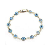 Blue Glass Evil Eye Bracelet