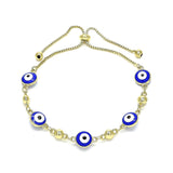 Gold Filled Evil Eye Bolo Bracelet