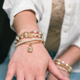 Pearl Lock Charm Bracelet