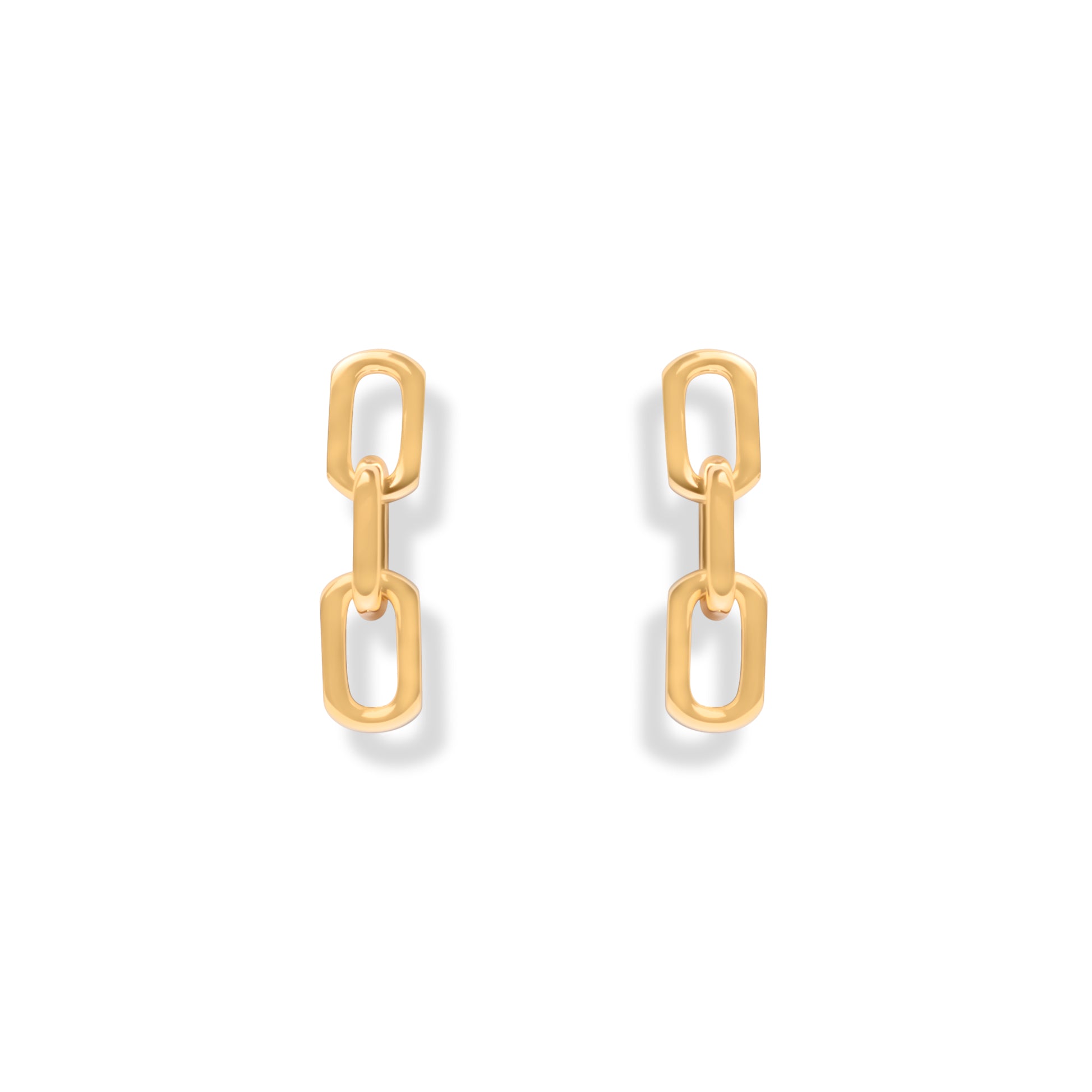 SterlingSilverChunkyLinkEarring-GoldTone.jpg: Chunky gold-tone sterling silver link earrings with bold style