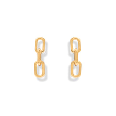 SterlingSilverChunkyLinkEarring-GoldTone.jpg: Chunky gold-tone sterling silver link earrings with bold style